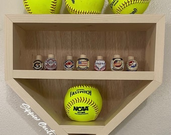 Mini Softball and/or Championship Ring Display case