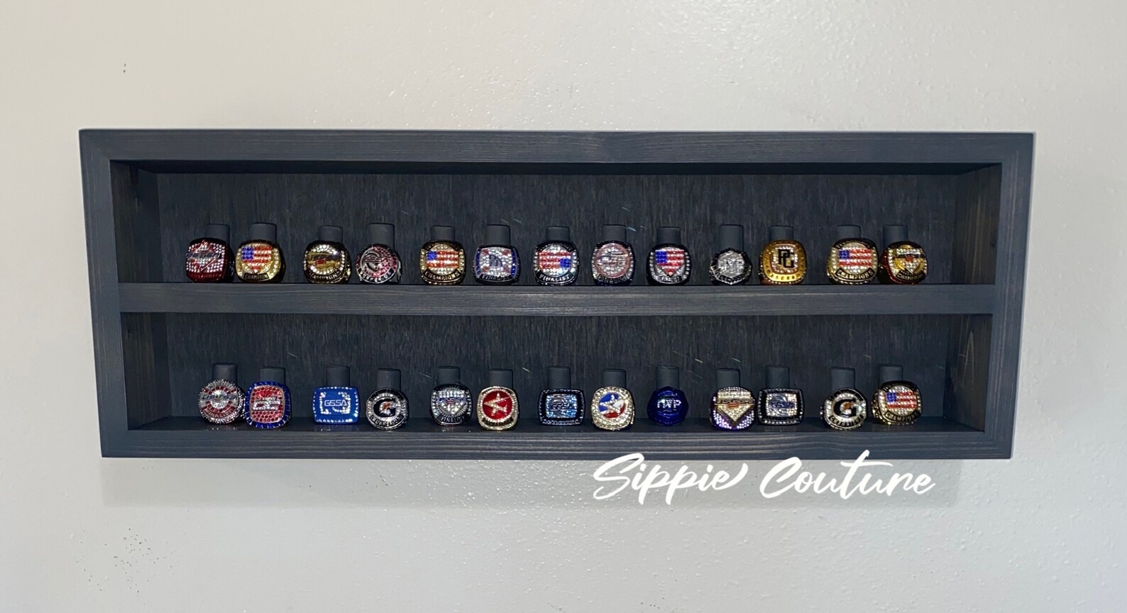 Two Tiered Shadow Box Championship Ring Display Case - Etsy