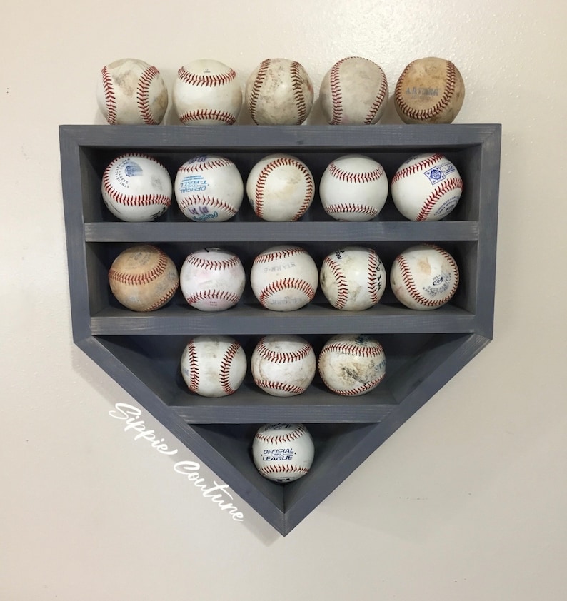 Handcrafted Baseball Display Shelf, Whitewood Home Plate Design - Etsy
