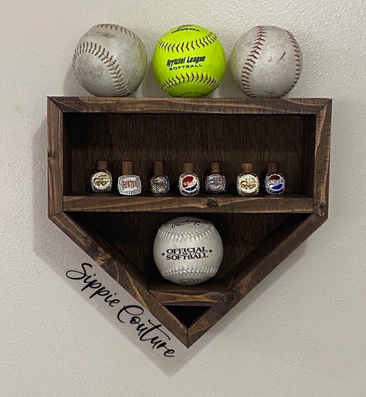 Mini Softball Ring and Game Ball Display Case Etsy