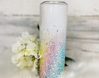 Ombré Opal Unicorn glitter tumbler