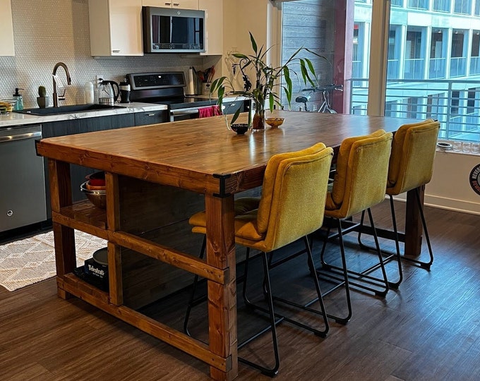 Wood Kitchen Island With Seating - Etsy