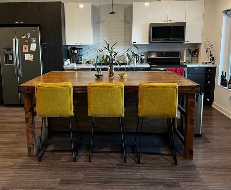 Wood Kitchen Island with Seating image 2