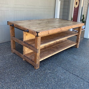 Wood Kitchen Island with Seating image 9