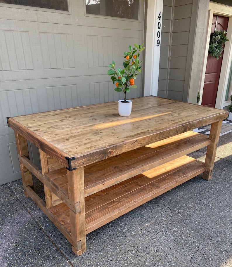 Wood Kitchen Island with Seating image 7