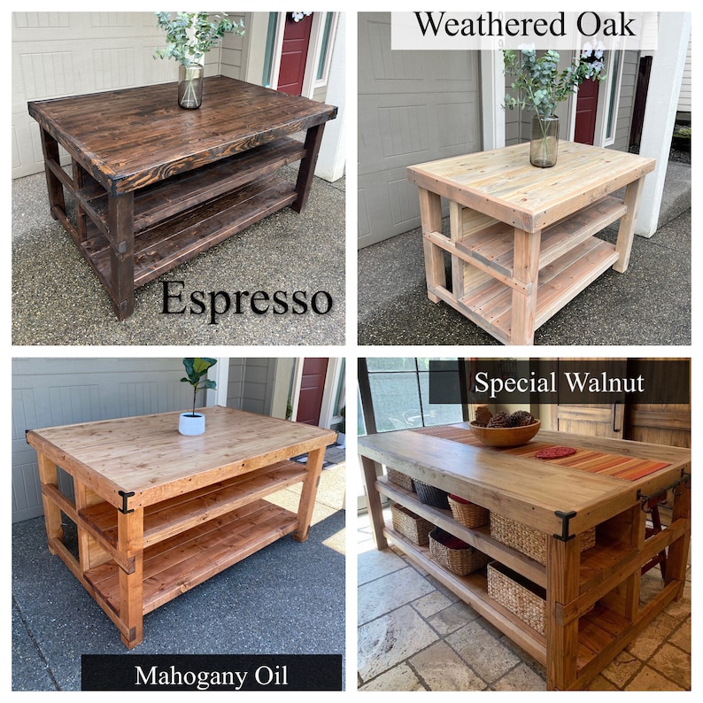 Wood Kitchen Island with Seating image 4