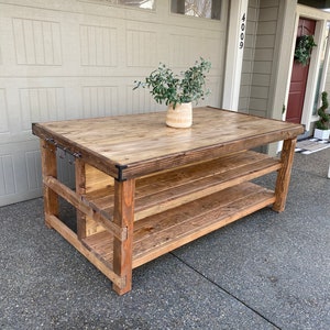 Wood Kitchen Island with Seating image 8