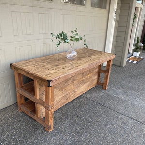 Wood Kitchen Island with Seating image 10