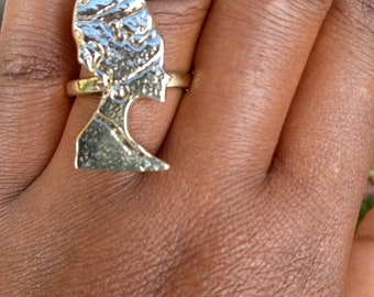 African woman ring, adjustable ring, statement ring, gift jewelry