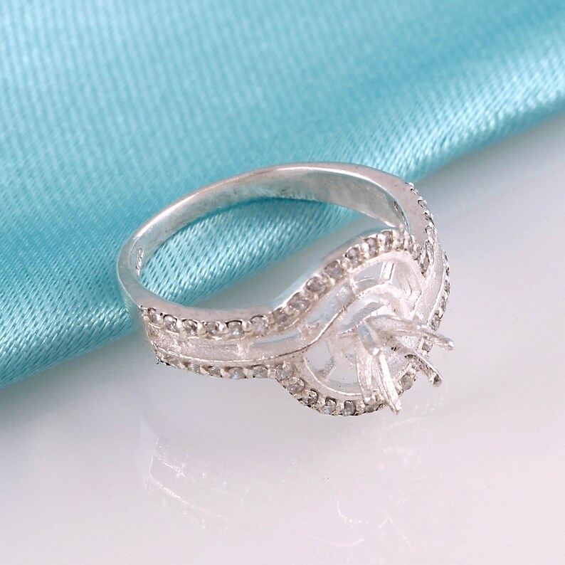 925 Sterling Silver Mount Jewelry Ring Prom Setting 5X5 MM Round Semi Mount Ring Size All Size Available choose your Ring size