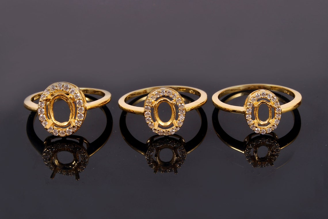 Semi Mount Ringjewelry Radium Gold Plated Engagement Ring Etsy