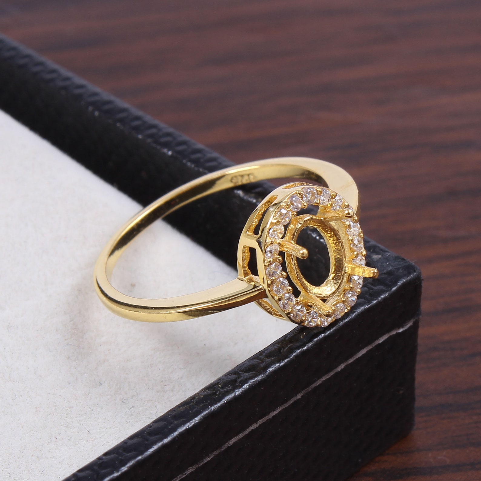 Semi Mount Ringjewelry Radium Gold Plated Engagement Ring Etsy