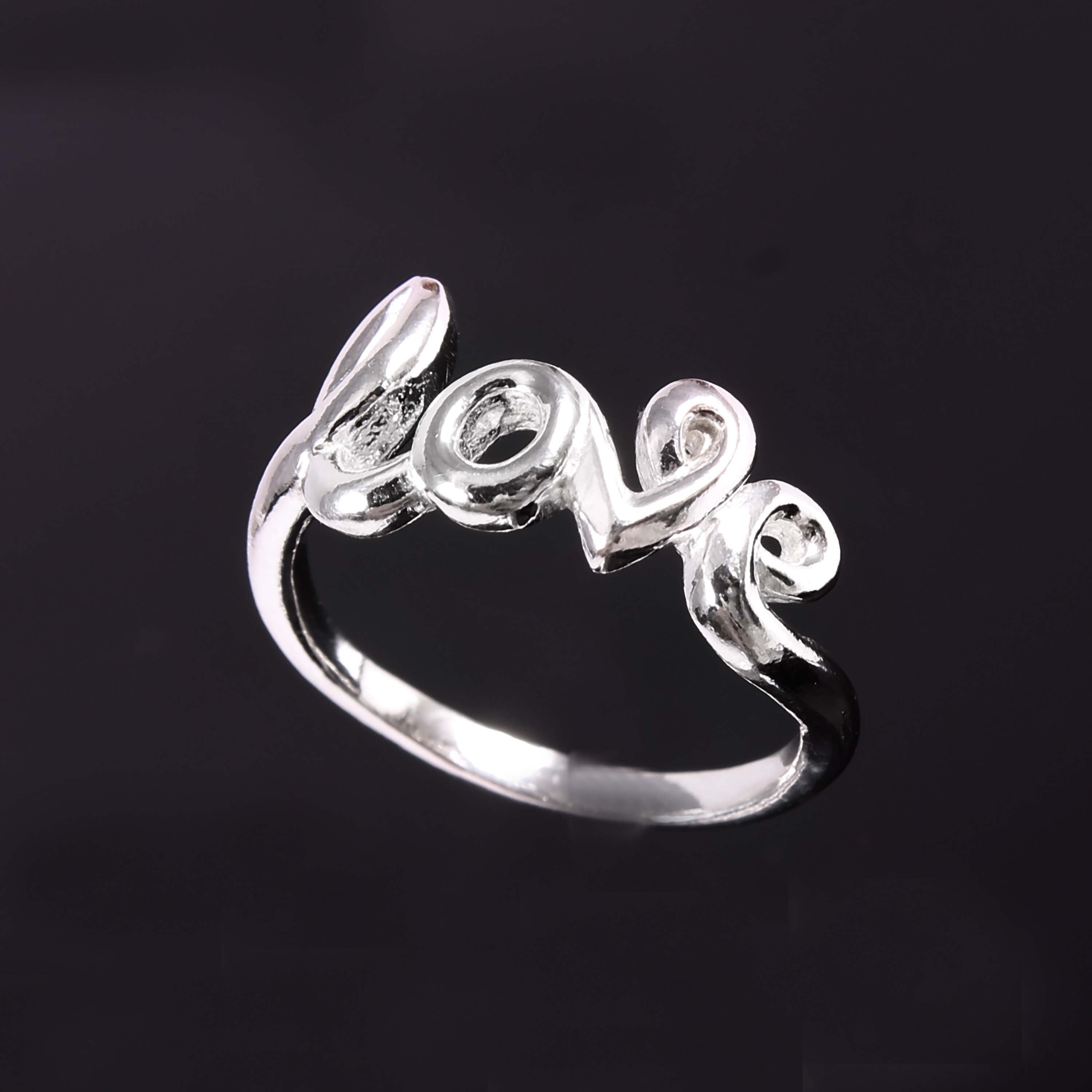 Love Ring Sterling Silver Ring Free Shipping Etsy