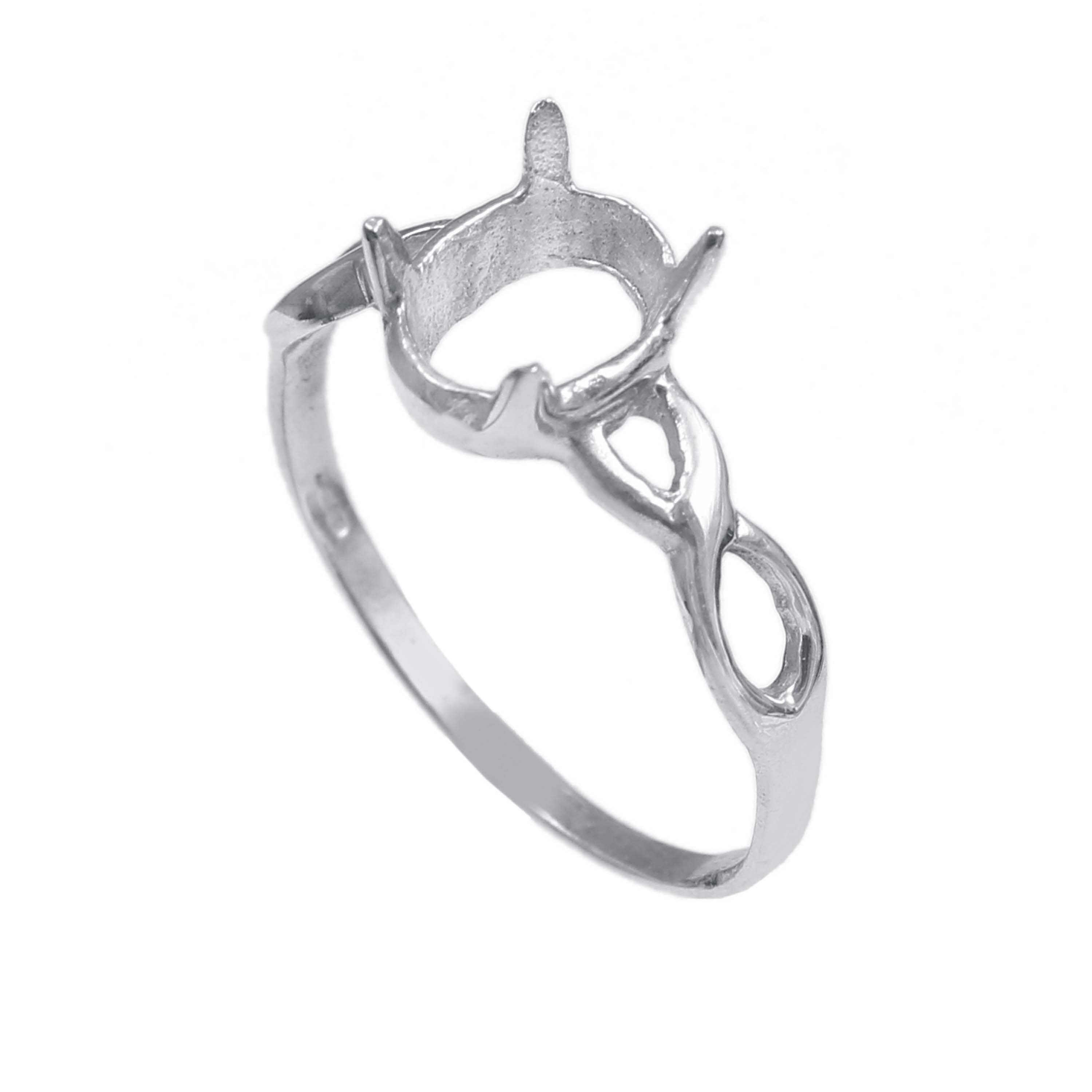 Semi Mount Ring 925 Sterling Silver Mount Jewelry Stone Shape Etsy