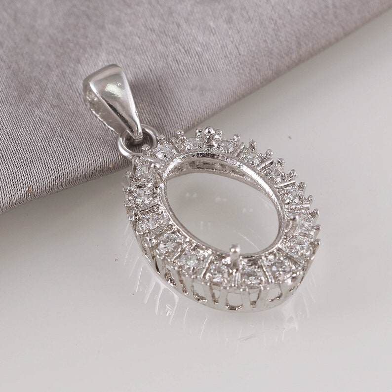 Semi Mount Pendant 925 Sterling Silver Jewelry Pendant Prom Etsy