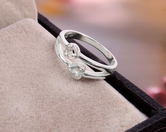 Semi Mount Ring 925 Sterling Silver Jewelry Stone Setting Size 4 MM Round Shape Free Shipping