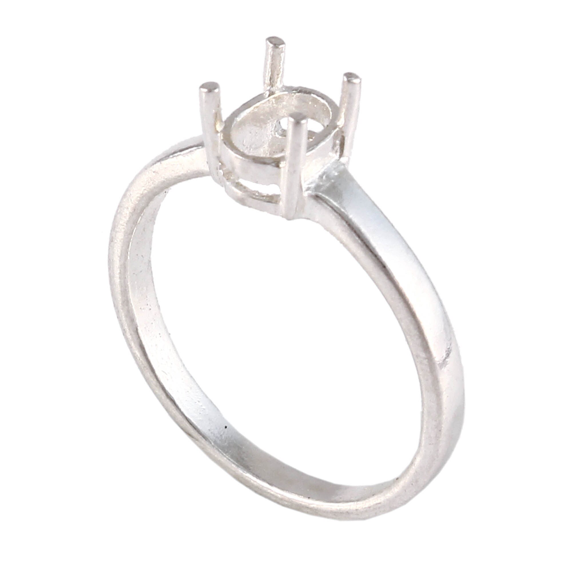 Wholesale Semi Mount Ring 925 Sterling Silver Ring 6X4 MM Oval Etsy