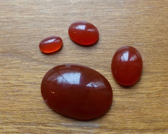 4-48 cabochons ovaal carneool bruin 18x13 10x8 8x6 6x4 handgemaakte glazen stenen gekleurde stenen origineel gemaakt in Duitsland 1965