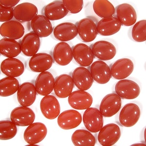 12 cabochons handmade glass stones 10x8mm red brown rust red oval strass originally made in Germany 1960s