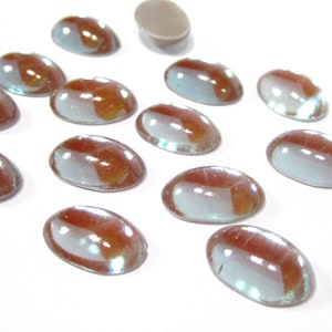 1 handmade rare sappharine glass stone cabochon 14x10 mm opal glass sapharine light saphiret oval violet pink moonstone