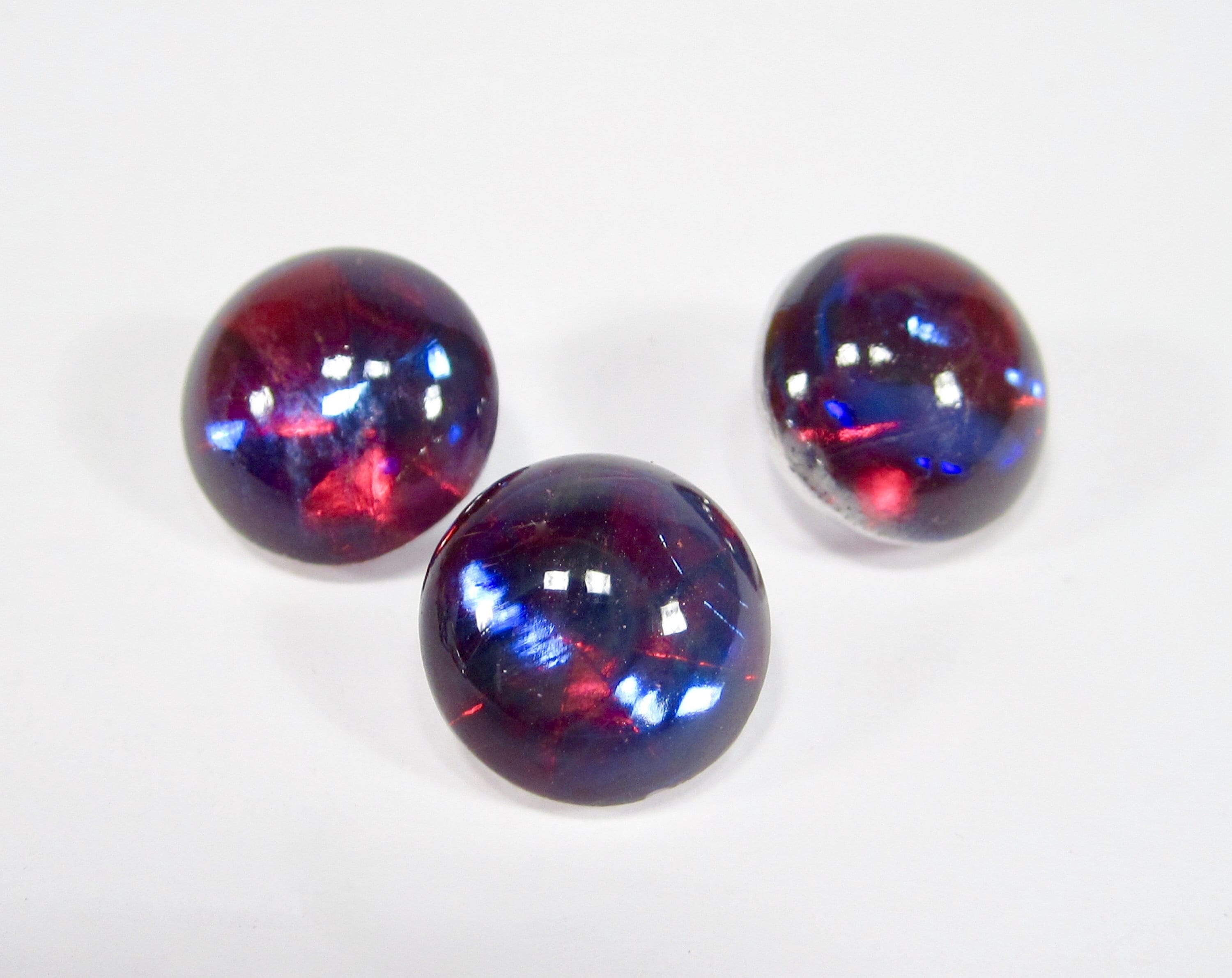 2つの手作りの珍しいガラス石、11 mm SS 48 メキシコオパールガラス