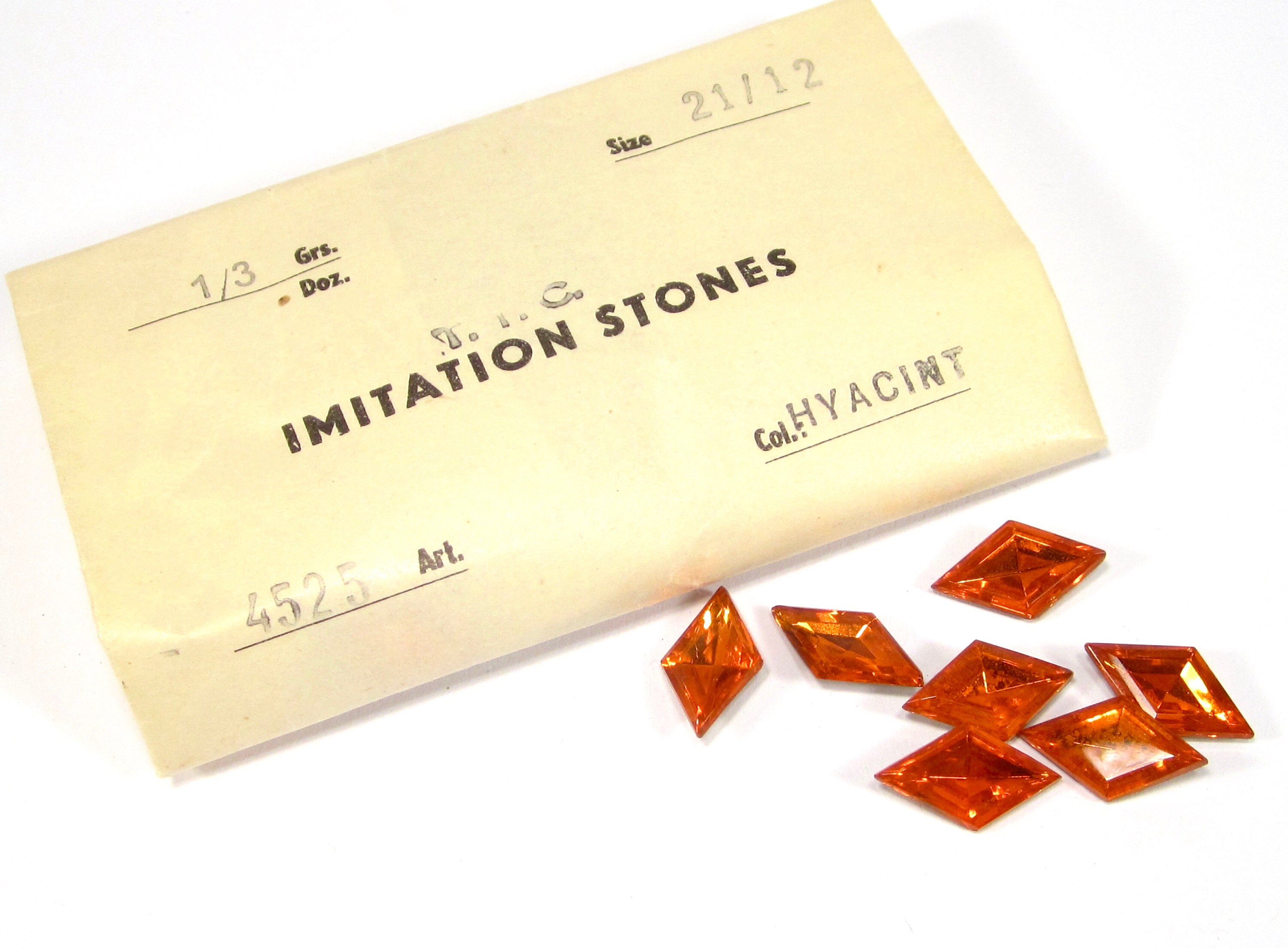 4 cut glass stones gemstones 20x12 mm diamond orange crystal Etsy