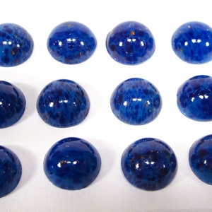 12 pcs/ one dozen handmade glassstones 12mm round cabochon lapis blue rhinestones strass original Made in Germany 1965