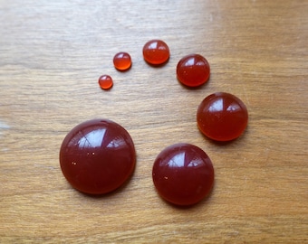 4-72 cabochons rond carneool bruin 3-15 mm handgemaakte glazen stenen gekleurde stenen edelstenen origineel Made in Germany 1965