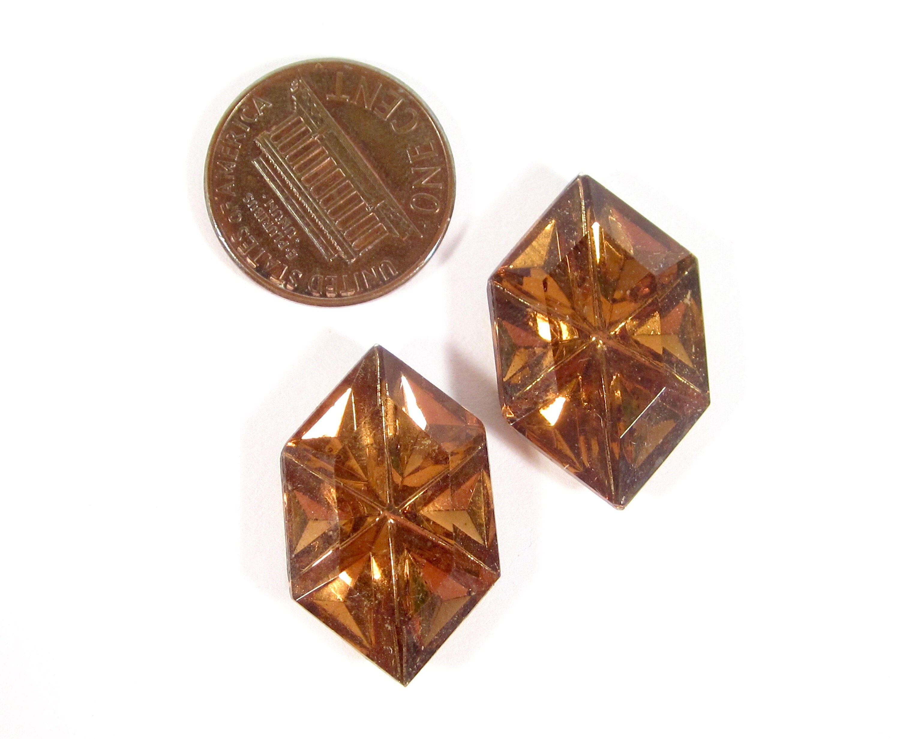 激安通販特集！ Mm 25x15 Stones Glass Handmade 2 Diamond Brown Topaz Faceted アクセサリー