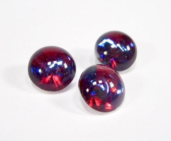 2つの手作りの珍しいガラス石、11 mm SS 48 メキシコオパールガラス