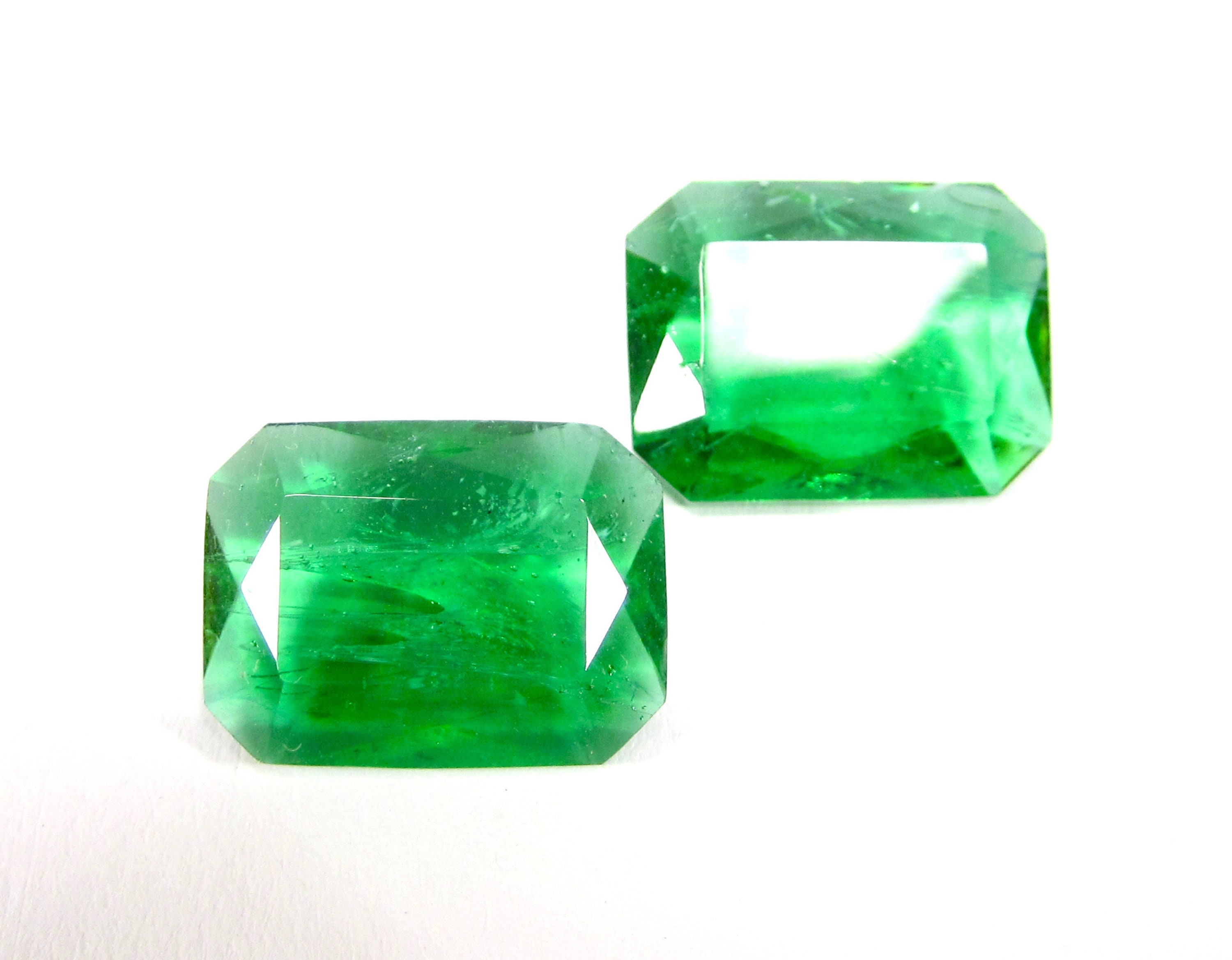 Gemstones Handmade Glass Stones 20x15 Smaragd Etsy