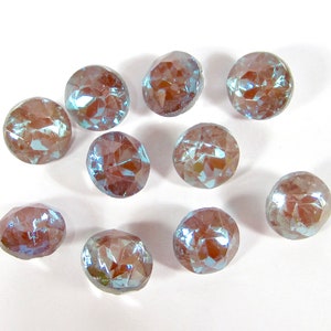 1 handmade rare glass stone 11mm faceted opal glass sappharine sapphiret diamond blue pink moonstone made in Germany 1950