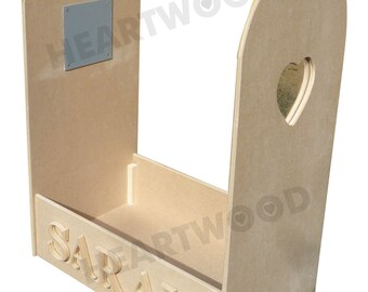 Kids Dressing Up Stand with Hanging Rail, Heart Mirror & Free Letters