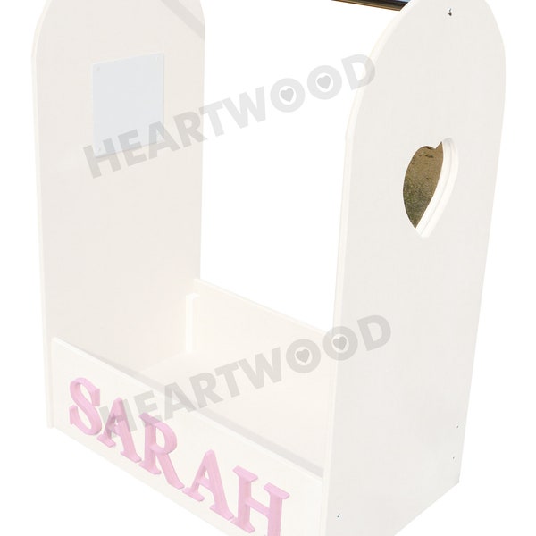 Dressing up stand  with heart mirror/Height 700mm Width 520mm Depth 315mm/painted white/rail/6 pink letters