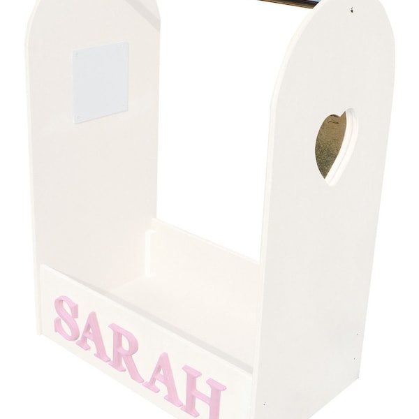 Dressing up stand Height 1000mm Width 520mm Depth 315mm/White/rail/6 painted letters/Girl or Boy