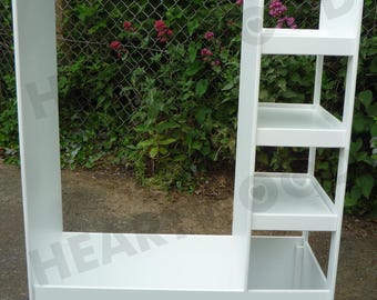 Dress up stand 1000mm high/Hanging rail/3 shelf Bookcase/8 free letters/White/Unisex