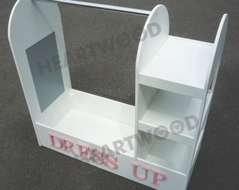 Haus Projekt Dress up Rail Mirror Set for Children Girl s White Wooden Clothing Rack and Mirror Handmade Kids Nursery Furniture Etsy UK