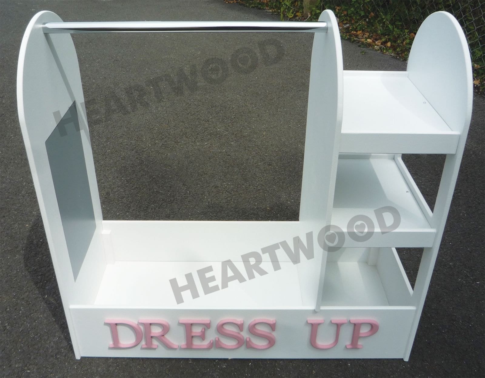 DRESSING UP STAND 1000mm/RAIL/6 SHELF/7 LETTERS/PAINTED WHITE 