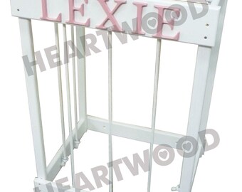 Stuffed animal toy storage 800mm high-unisex/Bungee all round/Painted white