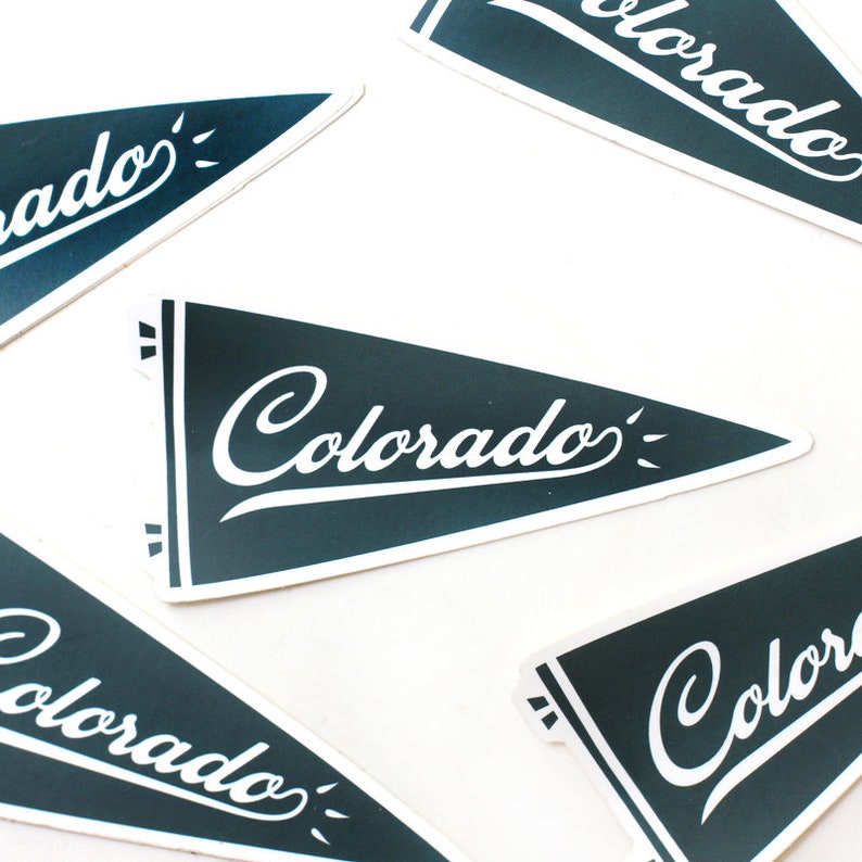 Colorado Pennant Sticker | Dark Green Souvenir Decal - Etsy