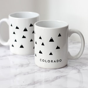 White Colorado Mug | Modern Coffee Mug | Mountain Mug