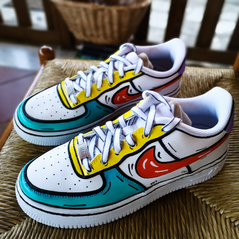 Cartoon Custom sneakers Nike Air Force 1 Etsy