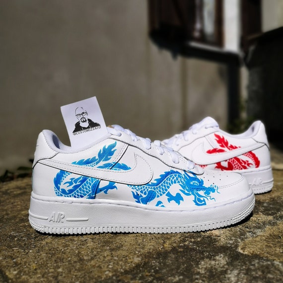 Personalizadas Nike Air Force 1 Dragones rojos y | Etsy México