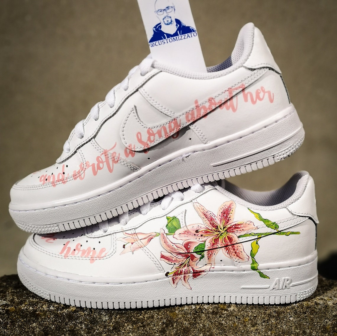 Custom Air Force 1 ''Harry Styles flowers'' | Etsy