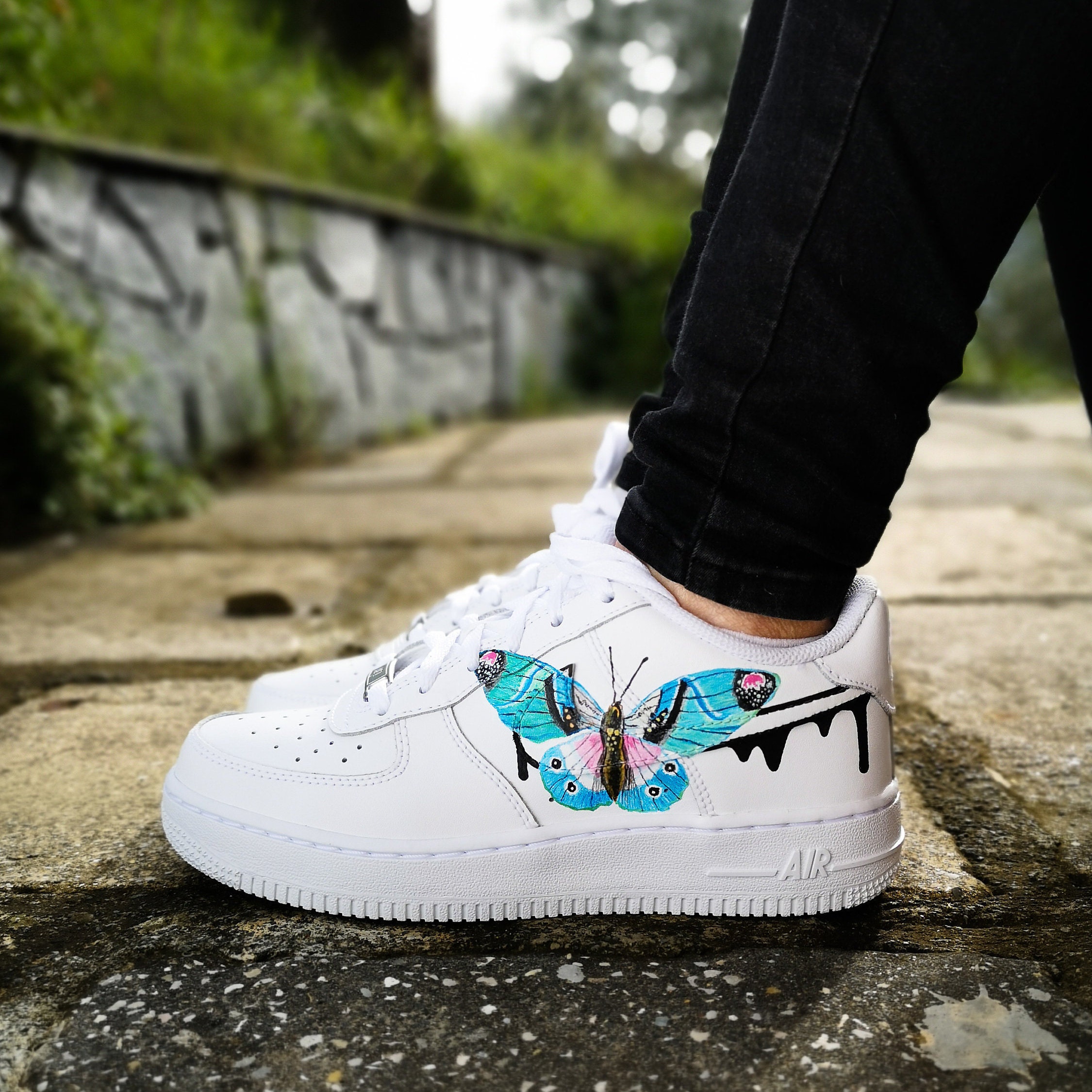painted air force ones butterfly