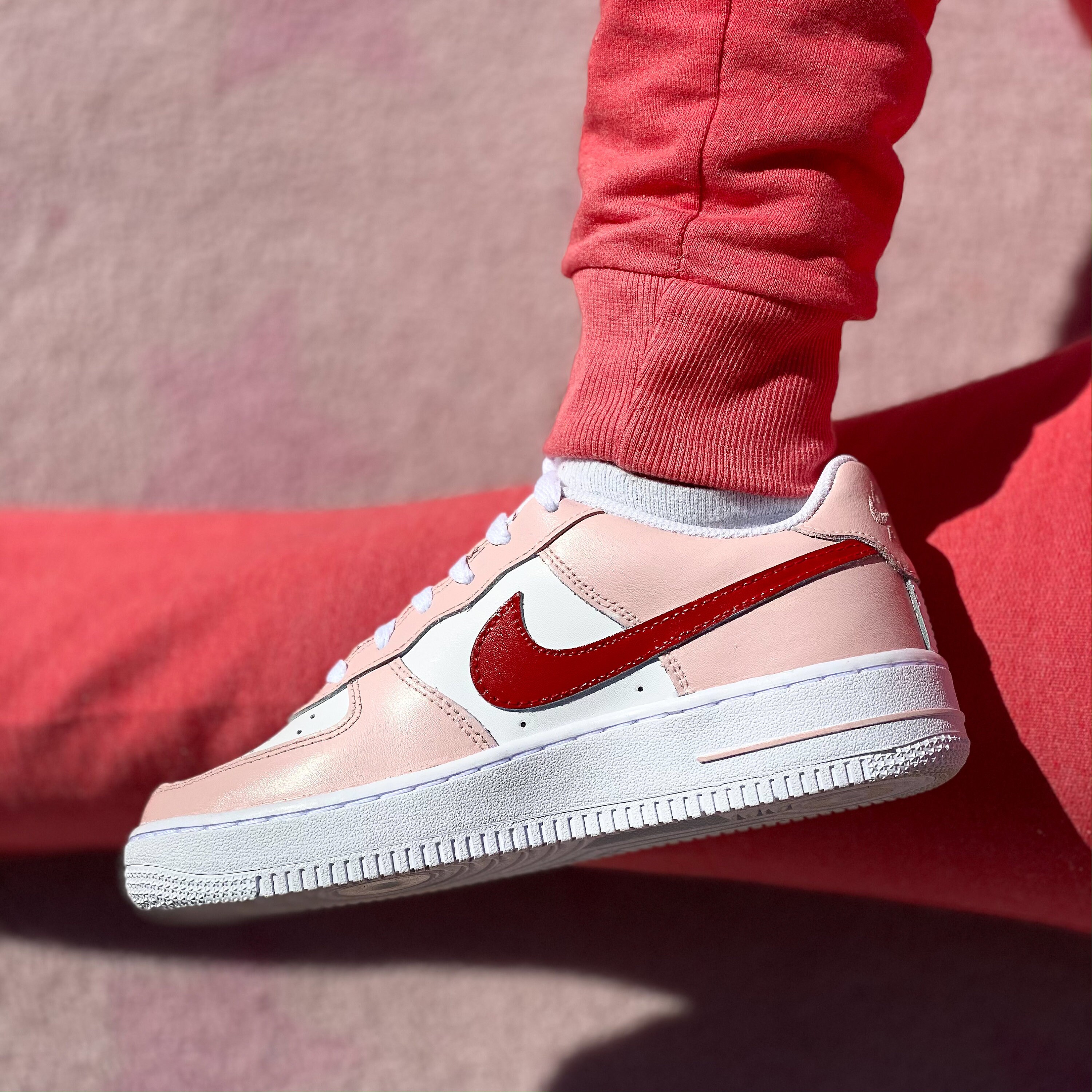 Custom Air Force 1 Pink/Red Colors | Etsy