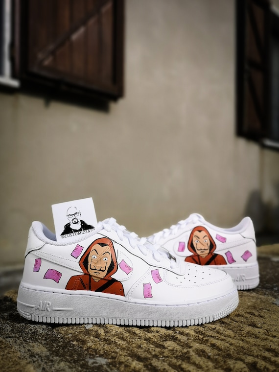 La casa de papel, euro, personnalisé Nike Air Force one La casa de papel ,euro ,Custom Nike Air Force one,custom