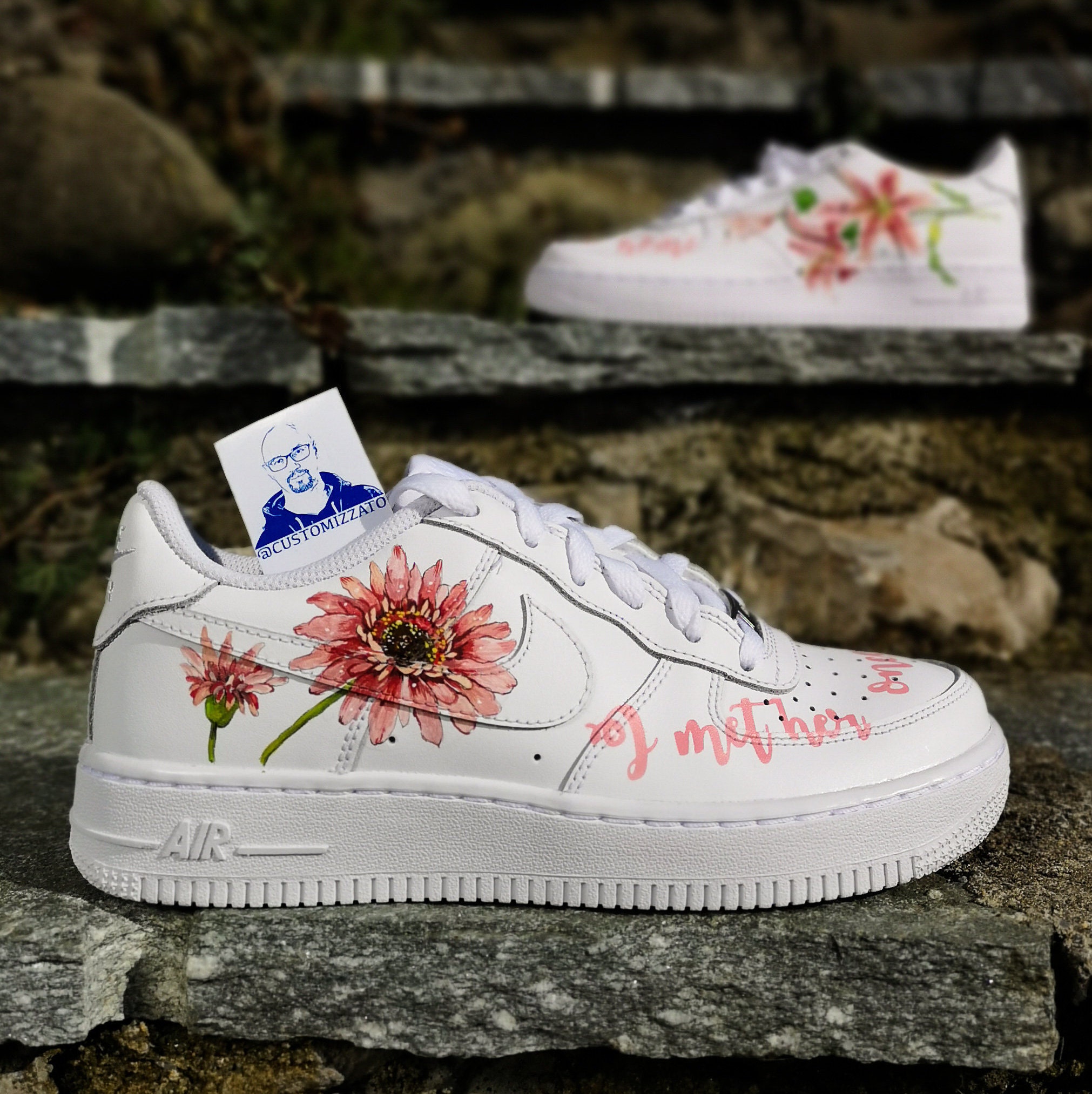Custom Air Force 1 ''Harry Styles flowers'' | Etsy