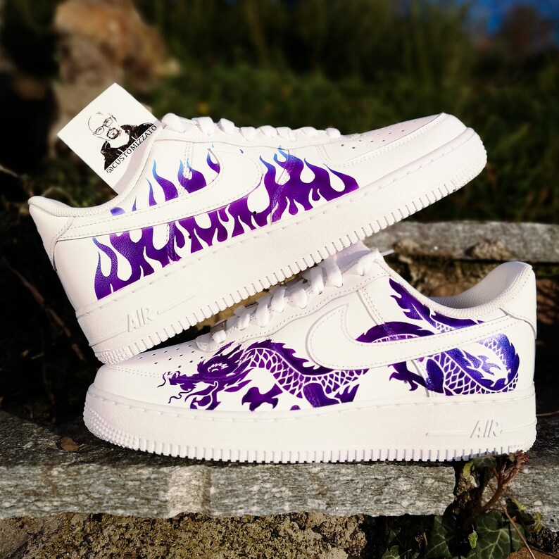 Custom sneakers Nike Air Force 1 'Dragon Ñ Fire' | Etsy