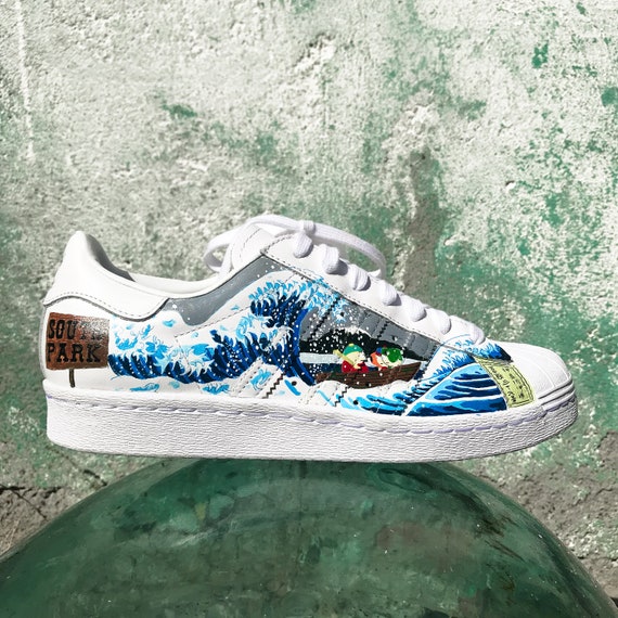 Custom sneakers Adidas SuperStar 80s The Great Wave off | Etsy Schuhe Schuhe Adidas Gold Superstar W Adidas ?75.72